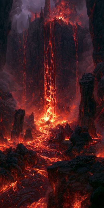 Lavafall, Medium