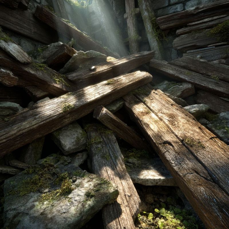 Rubble, Wood, Medium